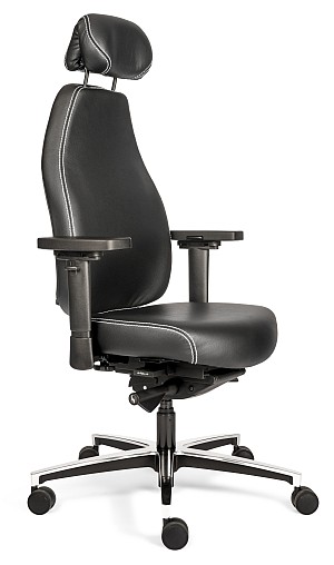 ergonomischer Bürostuhl Sanitech Fit Echtleder (mit Kopfstütze)