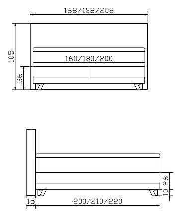 Boxspringbett Elegant Jeno01 Skizze