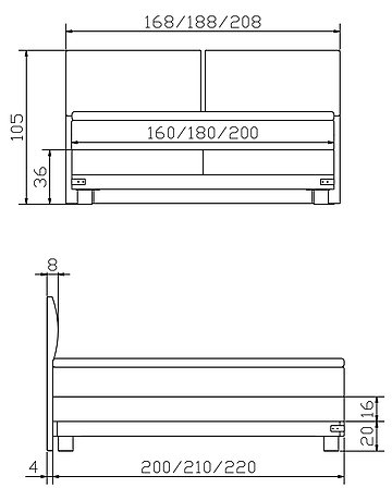 Boxspringbett Factory Ivio01 Skizze