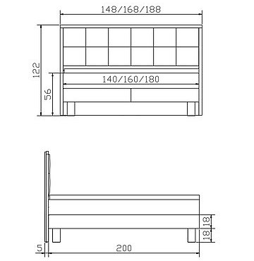 Boxspringbett Pronto02 Cottage Skizze