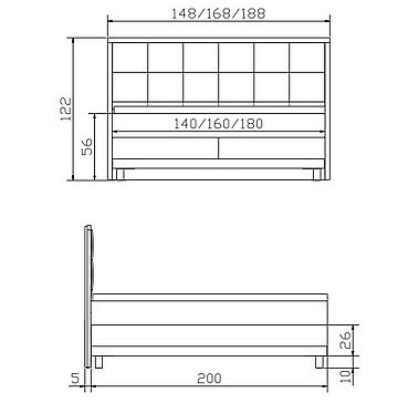 Boxspringbett Pronto05 Chalet Skizze