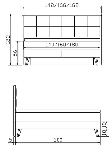 Boxspringbett Pronto13 Nordic Skizze