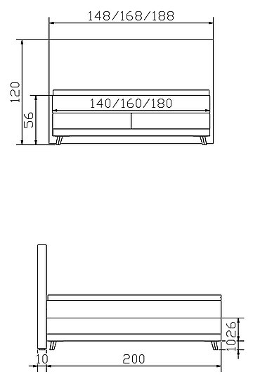 Boxspringbett Pronto14 Scandia Skizze