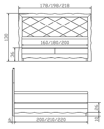 Boxspringbett Romantic Forma01  Skizze