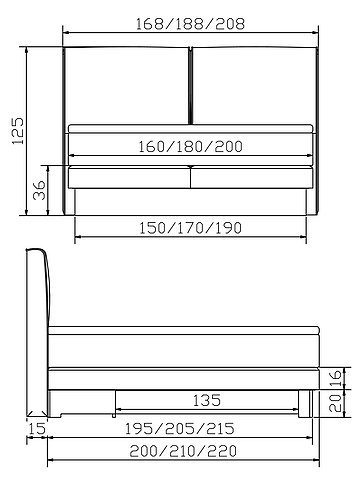 Boxspringbett Solutio 01 Skizze