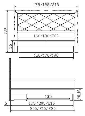 Boxspringbett Solutio 04 Skizze