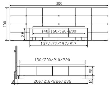 Polsterbett Dreamline Ivio01 Skizze