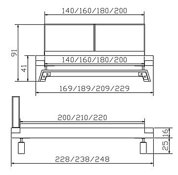 Massivholzbett Factoryline Stabil3 Skizze