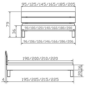 Holzbett Moviegloss Mico01 Skizze