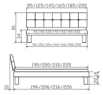 Holzbett Softline Ivio01 Skizze