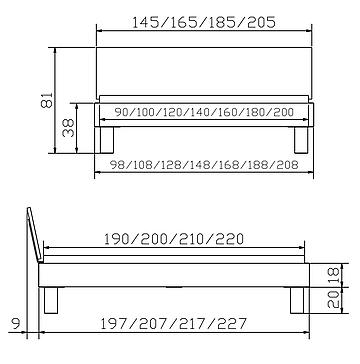 Holzbett Topline Ivio03 Skizze