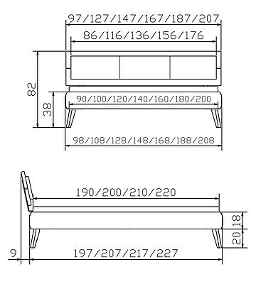 Holzbett Topline Masi02 Skizze