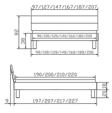 Holzbett Topline Mico02 Skizze