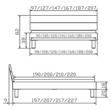 Holzbett Topline Mico03 Skizze