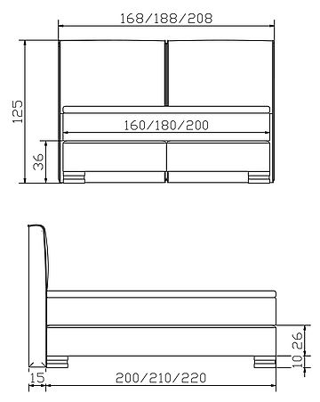 Boxspringbett Classic13 Skizze