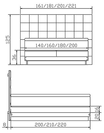 Boxspringbett Massiva07 Skizze