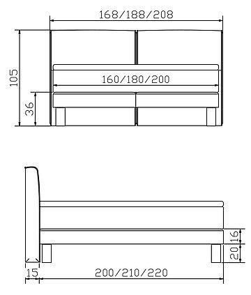 Boxspringbett Modern 10 Skizze