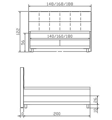 Boxspringbett Pronto01 Lodge Skizze