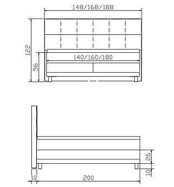 Boxspringbett Pronto03 Bella Skizze