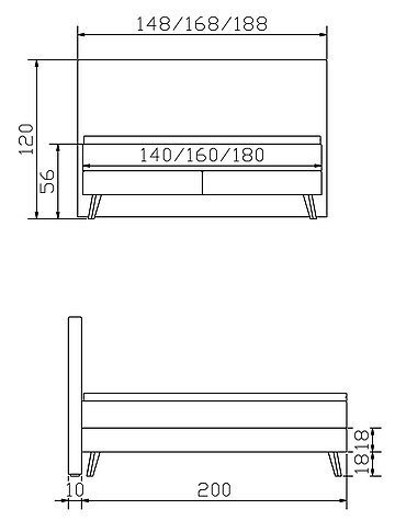 Boxspringbett Pronto09 Costa Skizze