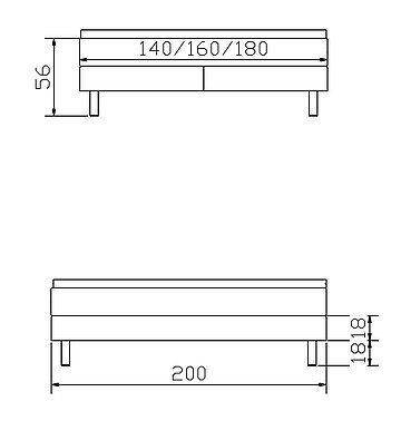 Boxspringbett Pronto10 Basio Skizze