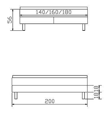 Boxspringbett Pronto11 Isoba Skizze