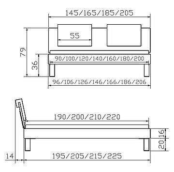 Holzbett Moviegloss Mico02 Skizze