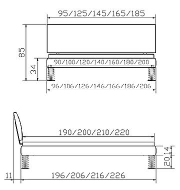 Holzbett Softline Jump01 Skizze