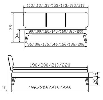 Holzbett Softline Masi01 Skizze