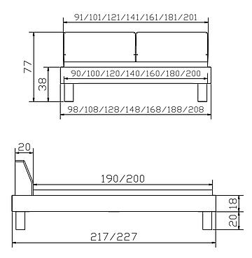 Holzbett Topline Ivio01 Skizze